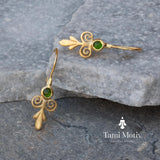 Handcrafted Victorian Gold Peridot Earrings • August Birthstone Jewelry Gift • Gold Dangle Earrings • Peridot Drops