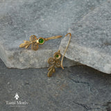 Handcrafted Victorian Gold Peridot Earrings • August Birthstone Jewelry Gift • Gold Dangle Earrings • Peridot Drops