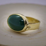 14k Gold Filled Ring with Green Onyx Gemstone