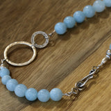 Stunning Silver Necklace with Aquamarine Beads