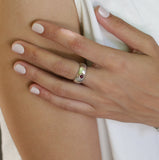 Handmade Large Silver Ring with Garnet