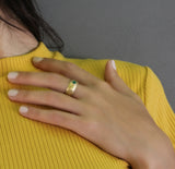 Gold Statement Ring with Green Onyx