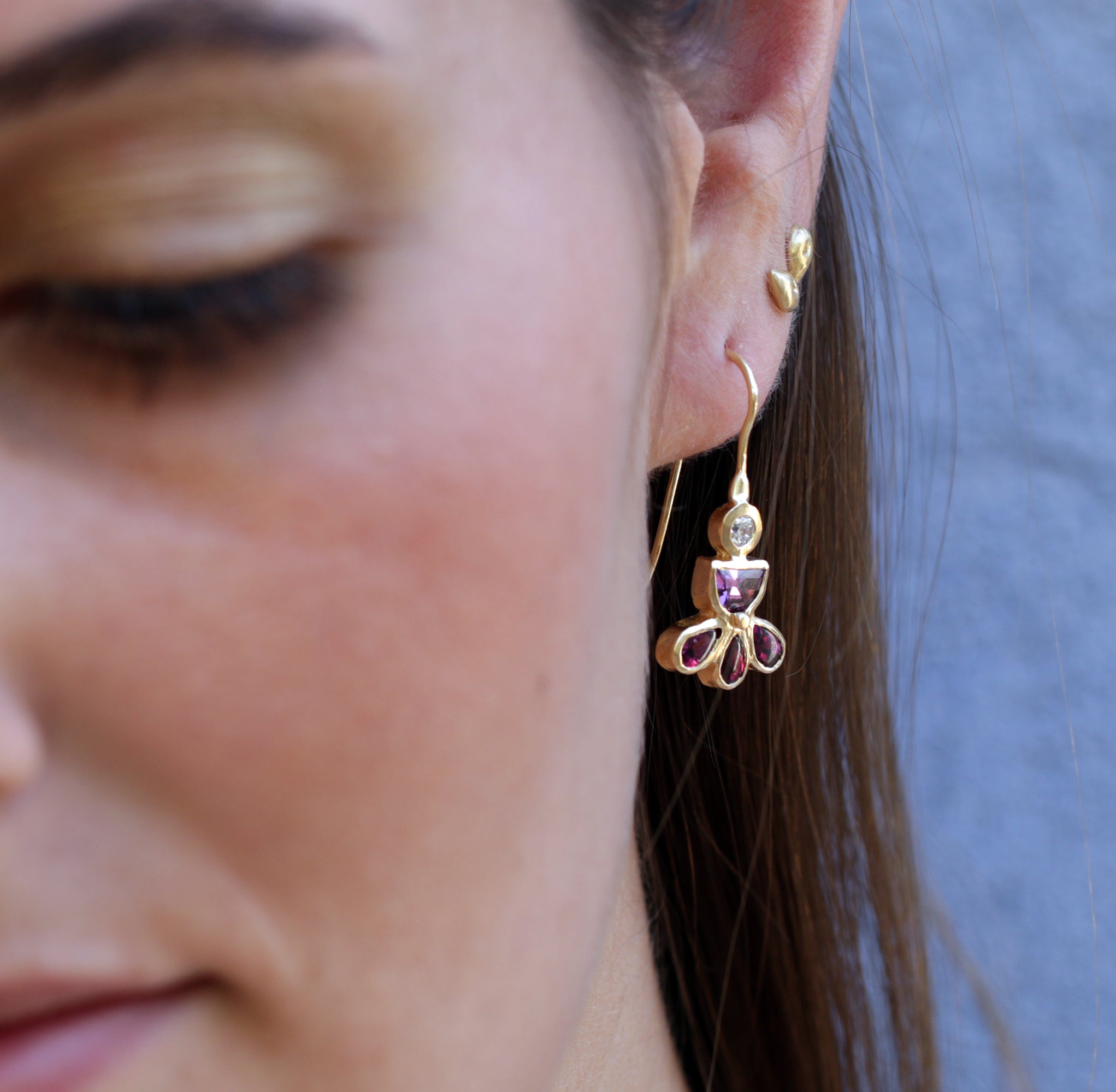 Stylish silver-plated or gold-plated cuff earring in the form of a Female  Figure, for ears without piercing - . Gift Ideas