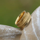 Gold Spinner Textured Ring Rings